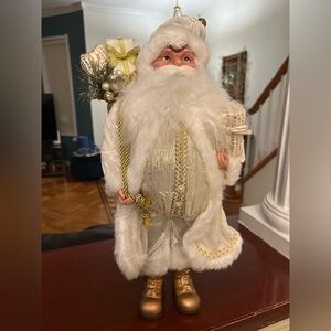 White and Gold Santa Claus Figurine